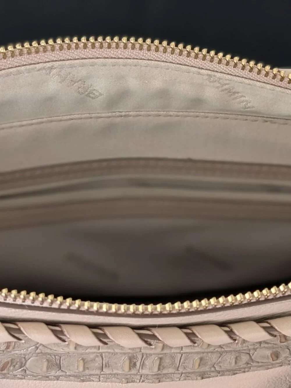 Brahmin Raelynn Natural Crawford Satchel Only + Dust Bag